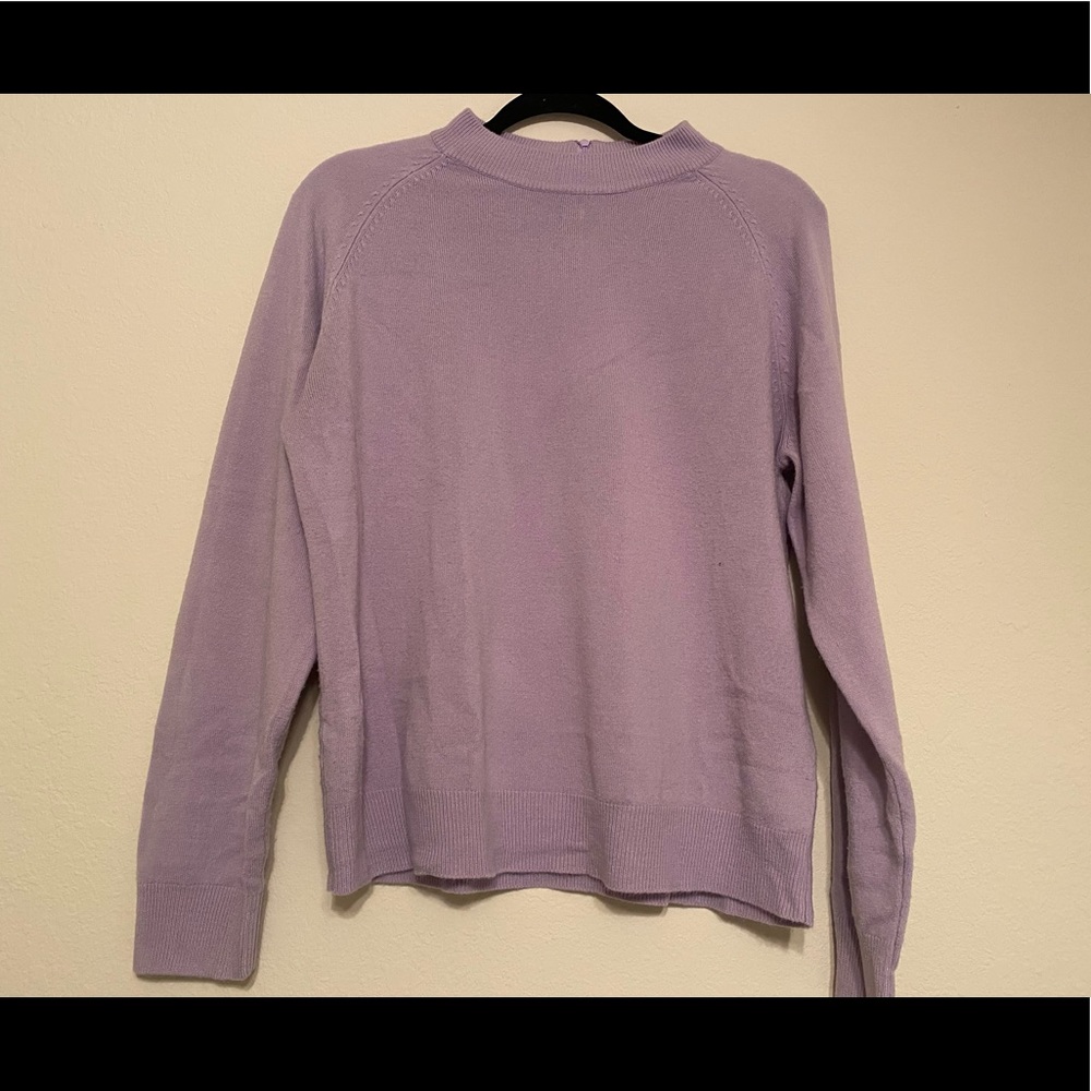 lavender mock neck sweater